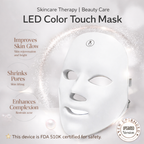 LED Color Touch Mask with skincare benefits on a light gray background