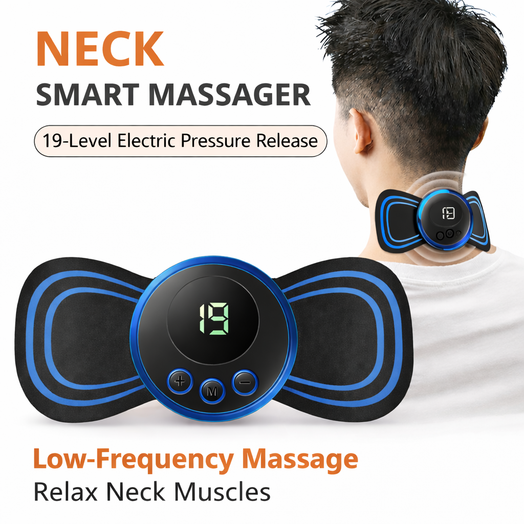 Cordless Neck Massager with Heat - Rechargeable Wireless Relaxation