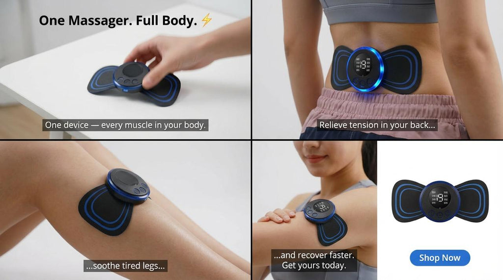Cordless Neck Massager with Heat - Rechargeable Wireless Relaxation