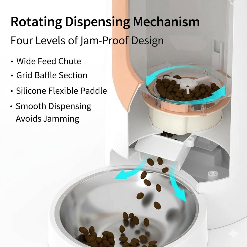 Smart Automatic Pet Feeder - WiFi App Control for Cats & Dogs