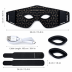 LED eye beauty device with USB cable and straps on a white background