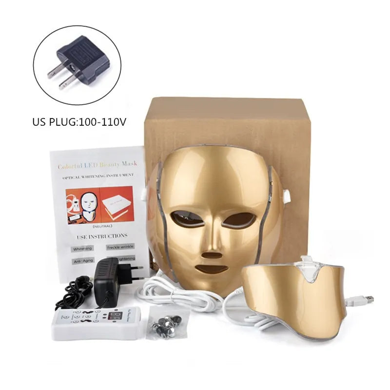 Masque de beauté LED – Thérapie photonique 7 couleurs et microcourant EMS