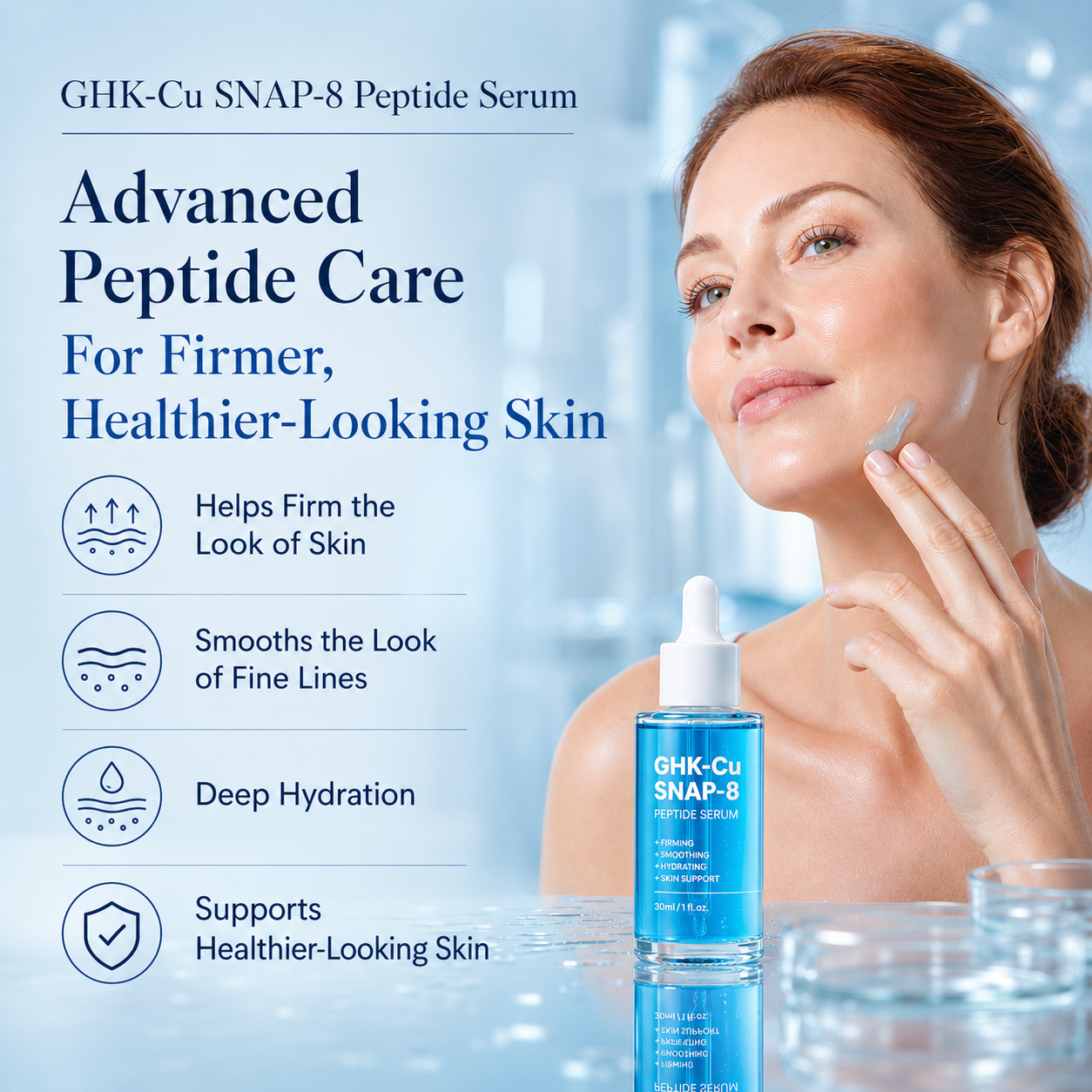 GHK-Cu Blue Copper Peptide Serum | Collagen Repair & Glow