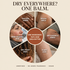 Raw shea butter balm for cracked hands, rough heels, dry elbows and knees, flaky legs, dry frizzy ends and wind-chapped skin