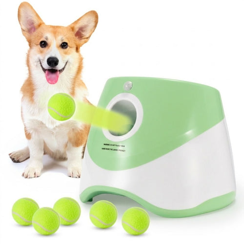 Automatic Dog 15 Balls Launcher - Interactive Fetch Machine with 3 Distance Settings