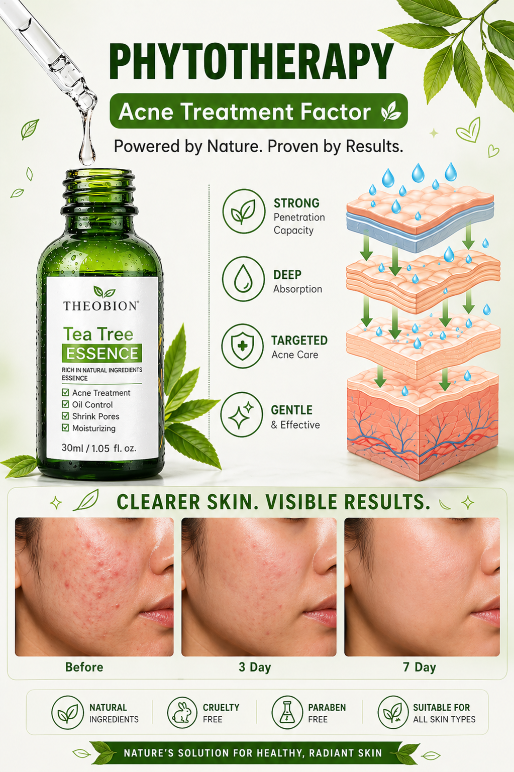 Sérum anti-acné au thé vert